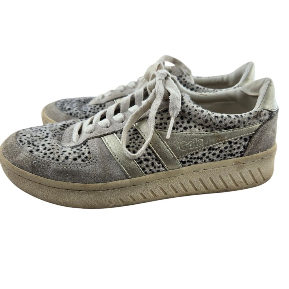 Gola Sneakers Womens 9 Grandslam Savanna Animal Print Low Top White Gray Silver - Picture 6 of 11